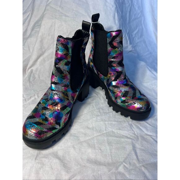 Betsey Johnson Rowann multi-sequin lug sole booties - Picture 3 of 9